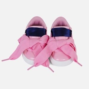 Puma Prism Pink Basket Heart Patent Sneakers